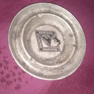 Marlboro Silver Metal Ashtray with Black Logo